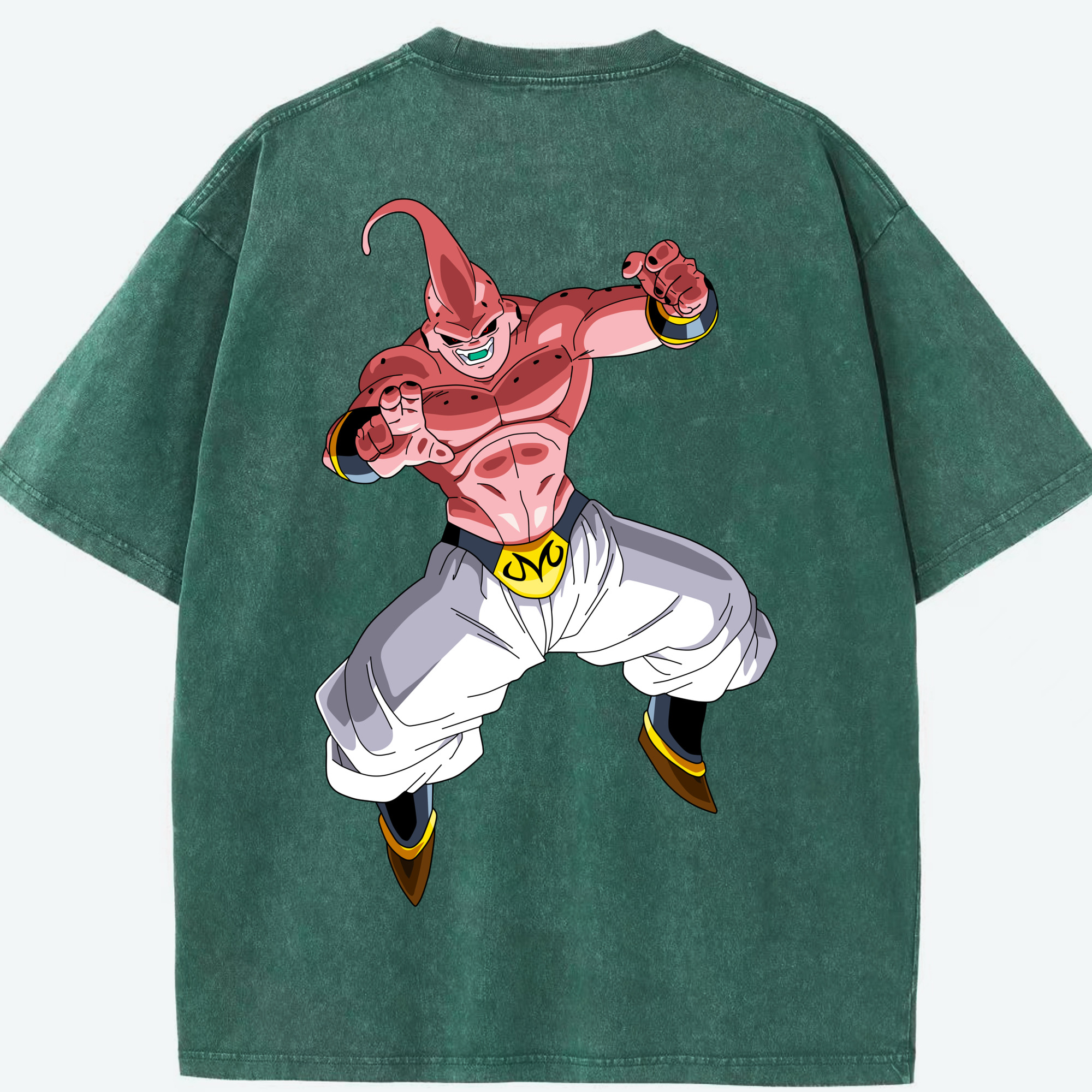 （画像用） ドラゴンボール 魔人ブウ DRAGON BALL Majin Buu 綿100% ヴィンテージ風 半袖Tシャツ（背面プリント）